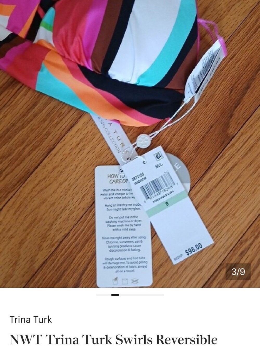 NWT Trina Turk Swirls Bikini Set Top & Bottom ■ Size 8 - Picture 5 of 10